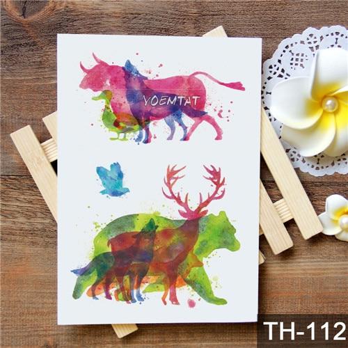 Waterproof Temporary Tattoo Sticker Watercolor Cute little animal pattern tattoo Water Transfer body art fake tattoo