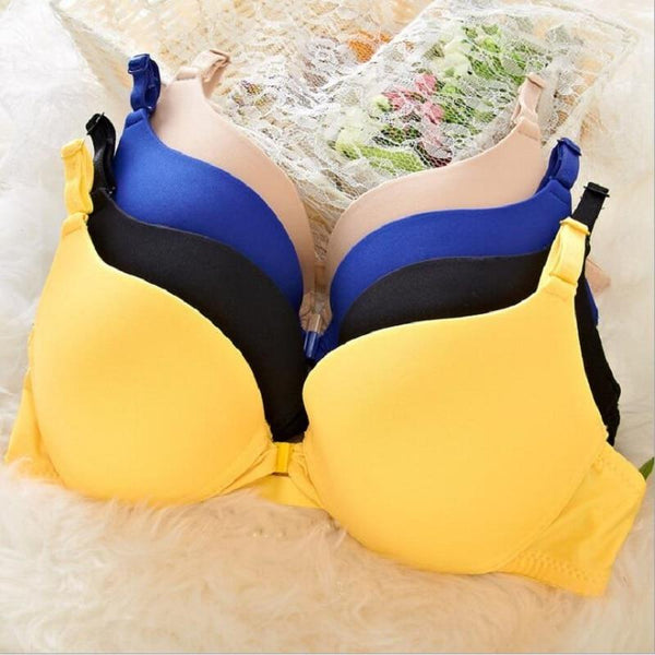 new fashion sexy simple push up bra front button candy color A B cup women underwear brassiere