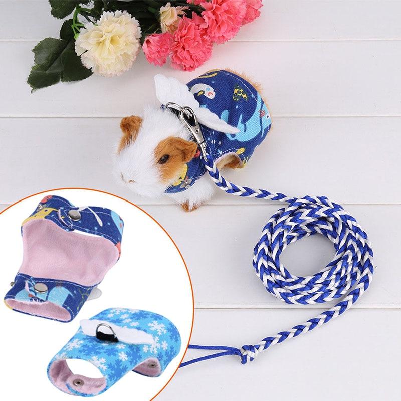 1pc 8cm/3.1inch Small Pet Harness Forret Hamster Vest Clothes Lead For Rabbit Guinea Pig Squirrel