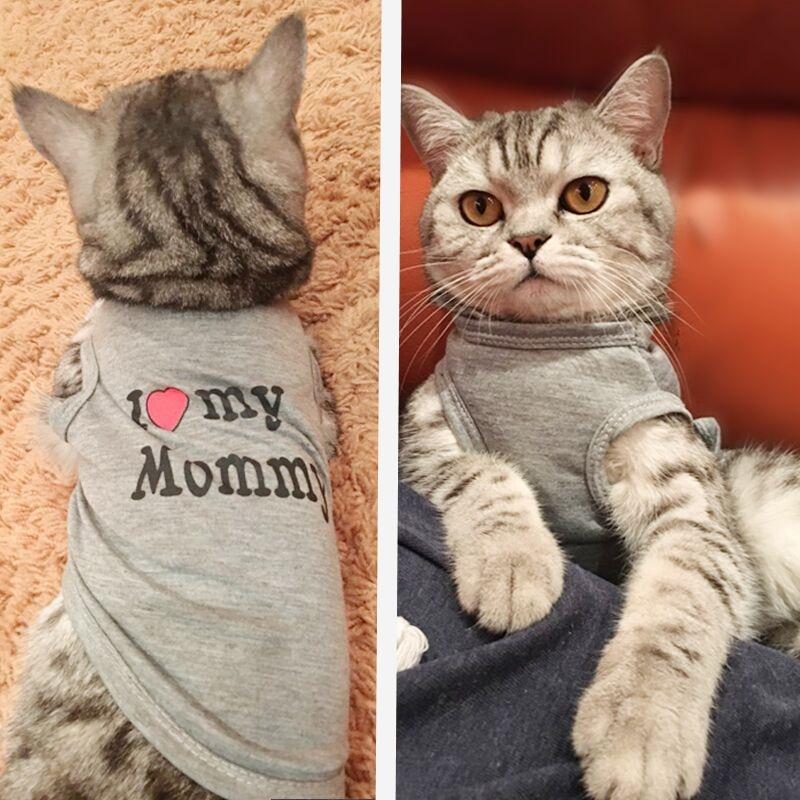 Cute Cat Clothes Spring Summer Pet Clothing for Cat Fashion Pet Jacket Printed Vest Costume Funny Apparel Cat Clothing 11C40S3