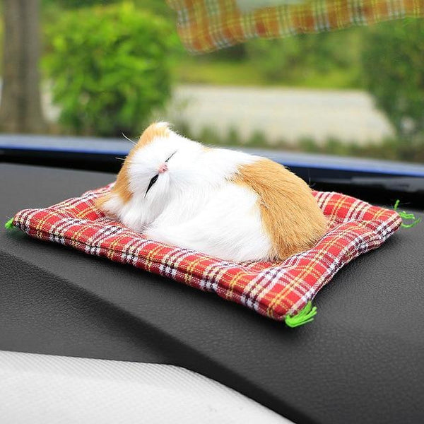 Car Ornaments Cute Simulation Sleeping Cats Decoration Automobiles Lovely Plush Kittens Doll Toy Children Gifts Accessories