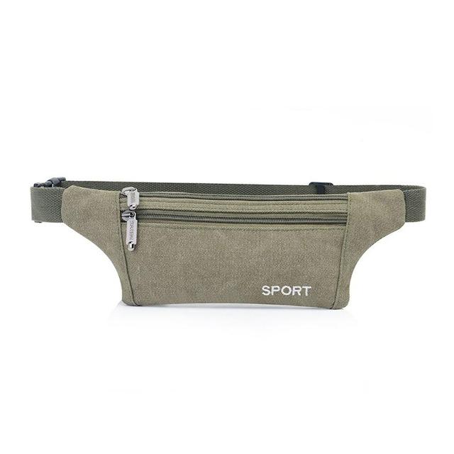 Men Running Waist Bag Jogging Cycling Hiking Canvas Sports Bags Fitness Accessories