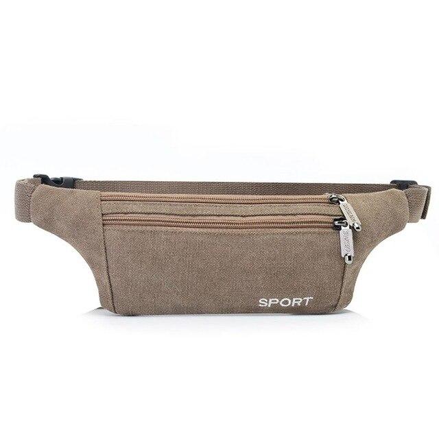Men Running Waist Bag Jogging Cycling Hiking Canvas Sports Bags Fitness Accessories
