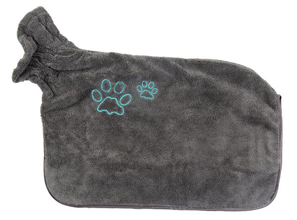 Dog Bathrobe Warm Pets Clothes Super Absorbent Pet Drying Towel Embroidery Paw Cat Hood Pet Bath Towel Grooming Pet Product Big