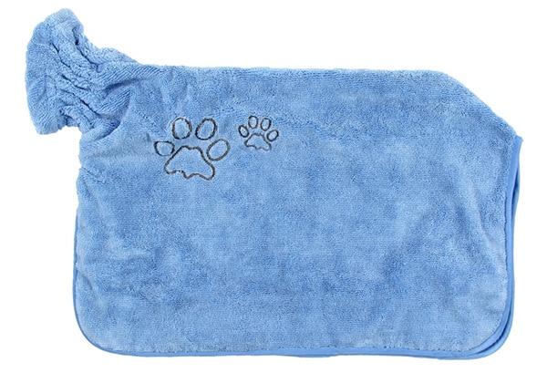 Dog Bathrobe Warm Pets Clothes Super Absorbent Pet Drying Towel Embroidery Paw Cat Hood Pet Bath Towel Grooming Pet Product Big