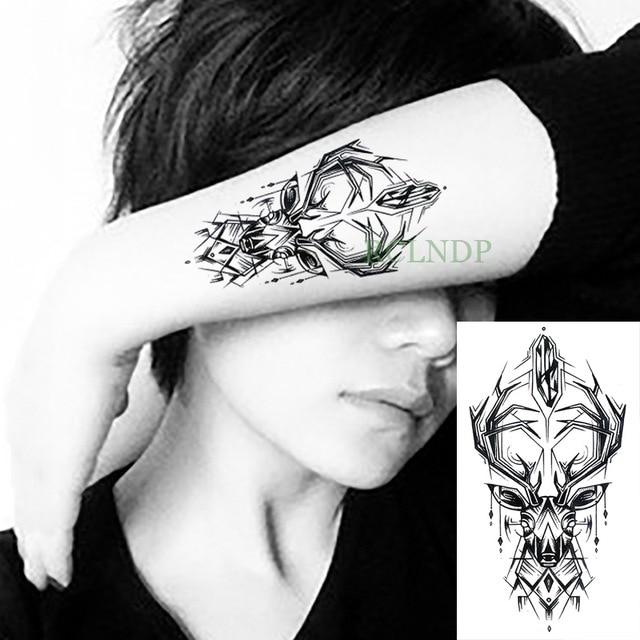 Waterproof Temporary Tattoo fox wolf wolves whale owl geometric animal tatto flash tatoo fake tattoos for girl women man kid 7