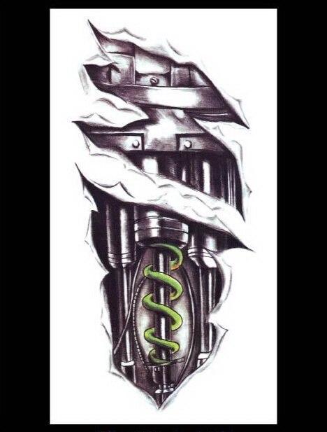 1pc hot sale Black Wolf with Feather Dreamcatcher Cat owl Cool Beauty arm big Tatoo Waterproof Temporary Tattoo Stickers 21*15cm
