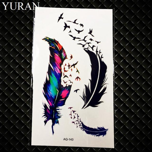 Watercolor Dream Catcher Temporary Tattoo Women Tribal Tattoo Sticker Black Dreamcatcher Fake Flash Tatoo Girl Body Arm Shoulder