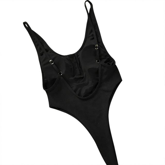 White Bather 2018 Sexy high cut leg one piece swimsuit women Swimwear Backless thong Bathing suit Swim female Monokini