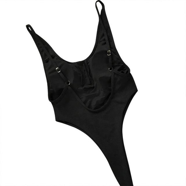 White Bather 2018 Sexy high cut leg one piece swimsuit women Swimwear Backless thong Bathing suit Swim female Monokini