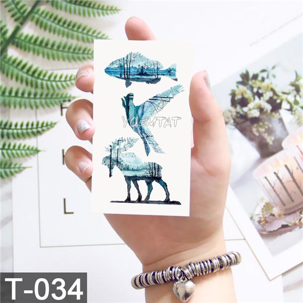 Waterproof Temporary Tattoos ocean feather Wave Mountain flash glitte Tattoo stickers body art for men translated tattoo sleeve