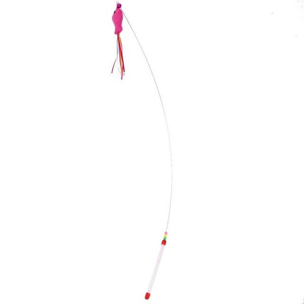 Cat Toys Cute Funny Colorful Rod Teaser Wand Plastic Pet Toys for Cats Interactive Stick Cat Supplies