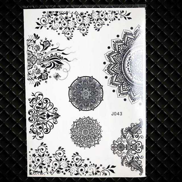 25 Styles Sexy Lace Black Henna Temporary Tattoo Sticker Women Hand Jewelry Tatoo Paste Waterproof Fake Body Art Tattoo Stickers