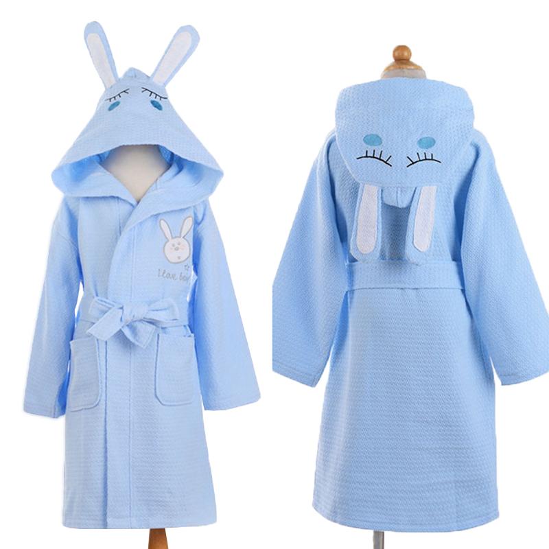 Children Hooded Bathrobe Kids Boys Girls Cotton Lovely Bath Robes Dressing Gown Kids Homewear Sleepwear with Belts summer