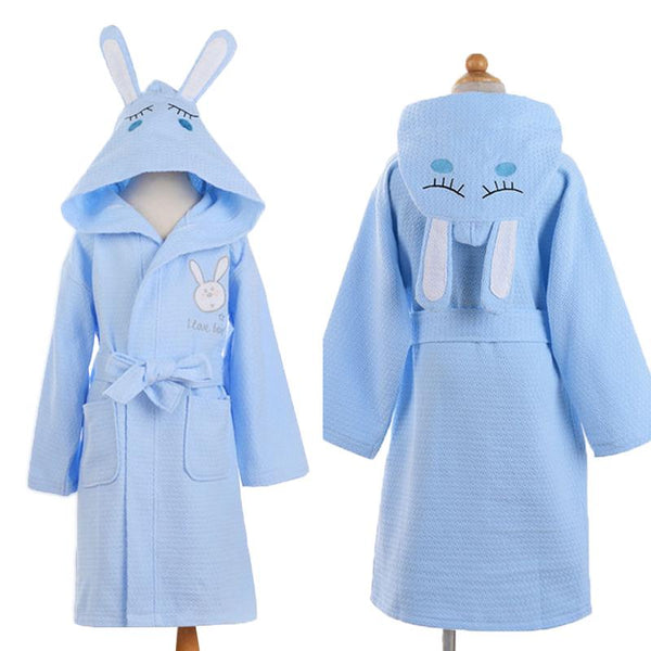 Children Hooded Bathrobe Kids Boys Girls Cotton Lovely Bath Robes Dressing Gown Kids Homewear Sleepwear with Belts summer