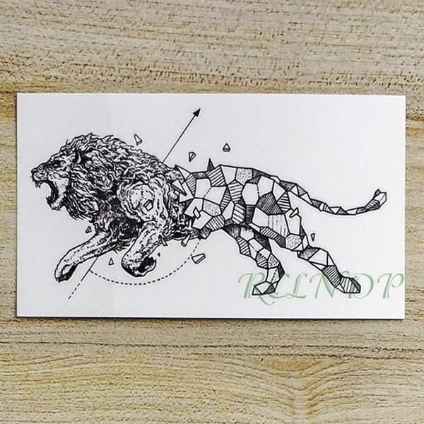 Waterproof Temporary Tattoo fox wolf wolves whale owl geometric animal tatto flash tatoo fake tattoos for girl women man kid 7