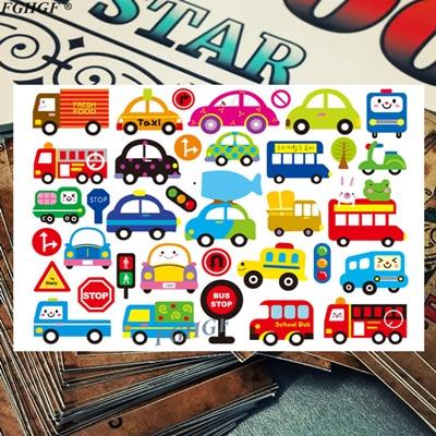 Cartoon cute Cars Child Temporary Body Art Flash Tattoo Sticker 17*10cm Waterproof painless tattoo Free shipping