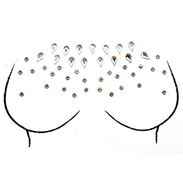 1 Sheet Adhesive Jewel Sticker Sticky Face Crystal Gems Festival Party Makeup Chest Tattoos Stickers Body Make Up 12 Styles