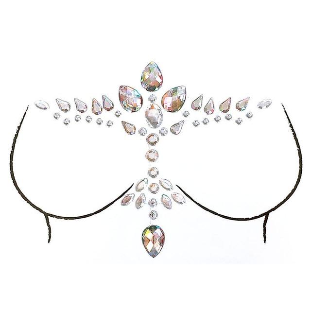 1 Sheet Adhesive Jewel Sticker Sticky Face Crystal Gems Festival Party Makeup Chest Tattoos Stickers Body Make Up 12 Styles