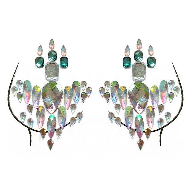 1 Sheet Adhesive Jewel Sticker Sticky Face Crystal Gems Festival Party Makeup Chest Tattoos Stickers Body Make Up 12 Styles