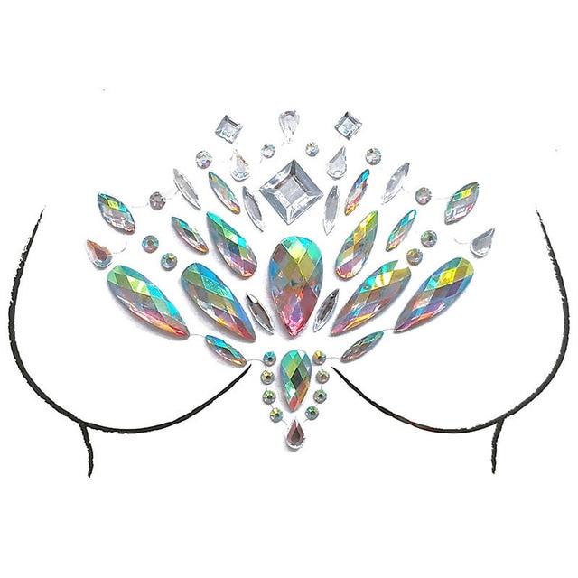 1 Sheet Adhesive Jewel Sticker Sticky Face Crystal Gems Festival Party Makeup Chest Tattoos Stickers Body Make Up 12 Styles