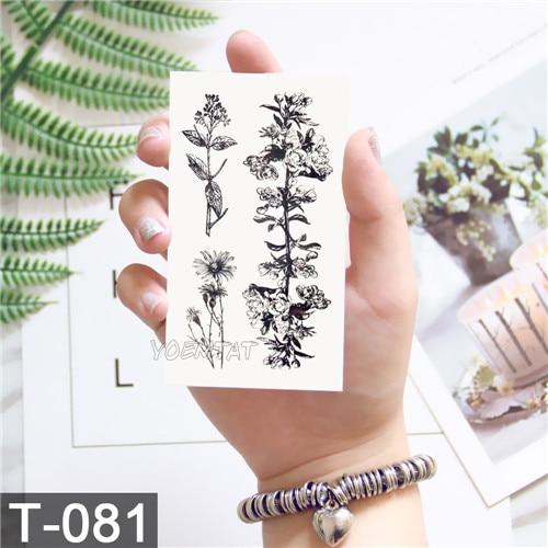 Waterproof temporary tattoo stickers on the body art temporary men tattoos lines rose fake tattoo stickers temporary tattoos
