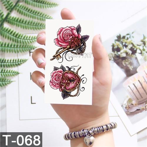 Waterproof temporary tattoo stickers on the body art temporary men tattoos lines rose fake tattoo stickers temporary tattoos