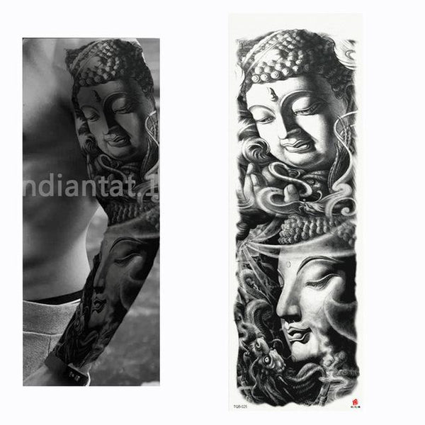 2018 New Full Flower Arm Tattoo Sticker Skeletons and Roses Temporary Body Paint Water Transfer Tattoo Sleeve