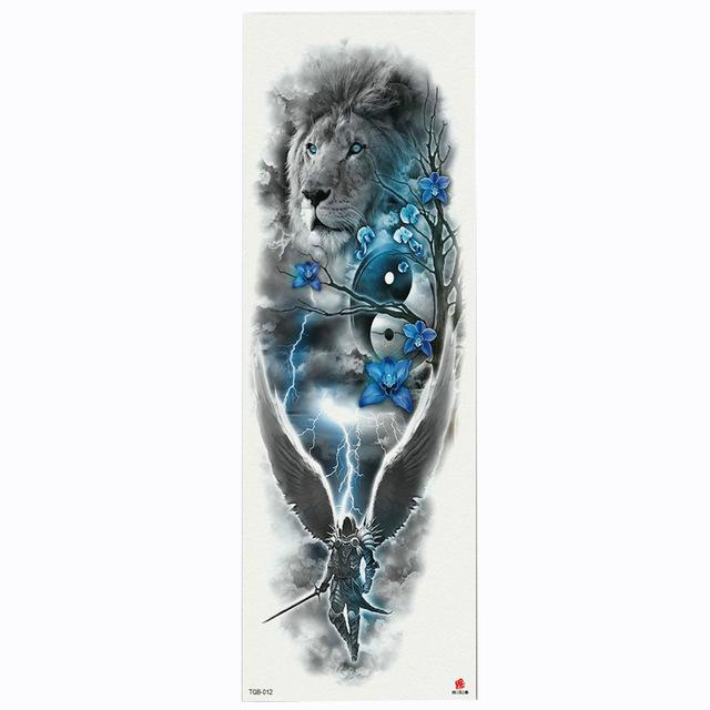2018 New Full Flower Arm Tattoo Sticker Skeletons and Roses Temporary Body Paint Water Transfer Tattoo Sleeve