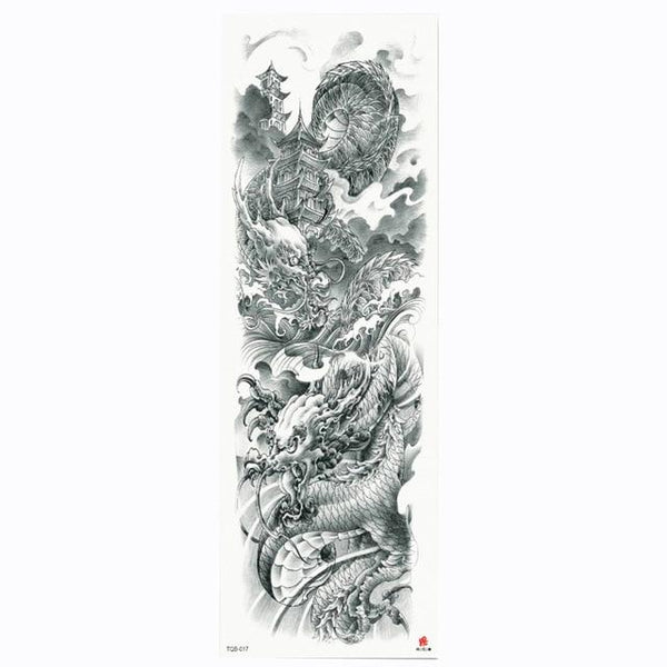 2018 New Full Flower Arm Tattoo Sticker Skeletons and Roses Temporary Body Paint Water Transfer Tattoo Sleeve