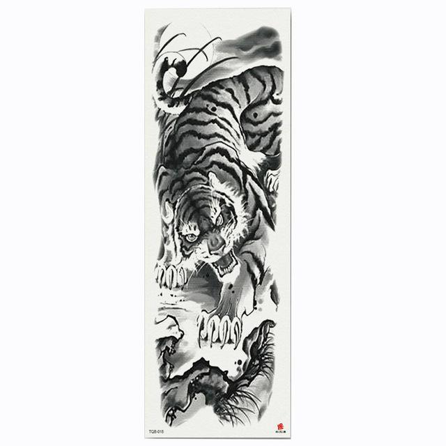 2018 New Full Flower Arm Tattoo Sticker Skeletons and Roses Temporary Body Paint Water Transfer Tattoo Sleeve