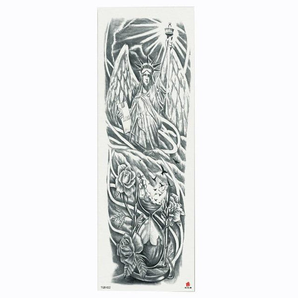2018 New Full Flower Arm Tattoo Sticker Skeletons and Roses Temporary Body Paint Water Transfer Tattoo Sleeve