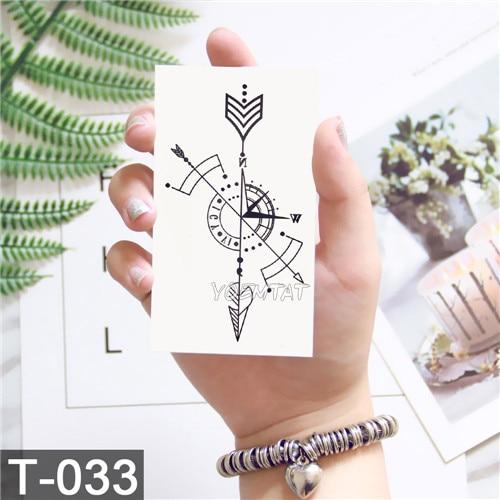 Black Geometric whale Temporary Tattoo Moon Deer Rose Tattoo Stickers Women Party Body Arm Art Fake Tattoo Leaf Men Flower Hands