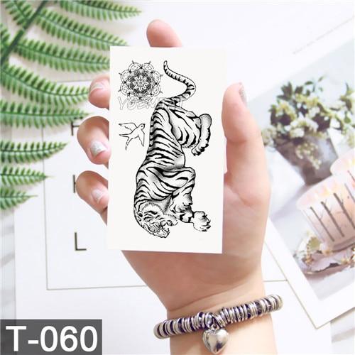 Black Geometric whale Temporary Tattoo Moon Deer Rose Tattoo Stickers Women Party Body Arm Art Fake Tattoo Leaf Men Flower Hands