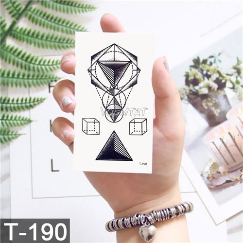 Black Geometric whale Temporary Tattoo Moon Deer Rose Tattoo Stickers Women Party Body Arm Art Fake Tattoo Leaf Men Flower Hands