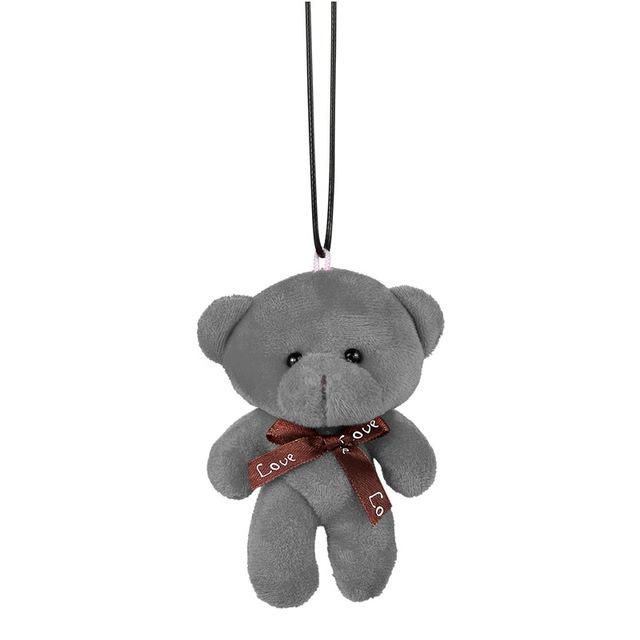 Car Pendant Plush Stuffed Cute Bear Decoration Hanging Ornament Automobile Rear View Mirror Suspension Tie Bear Accessories Gift