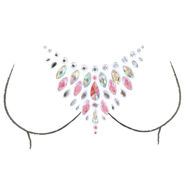 Shellhard 12 Styles Adhesive Sticky Gems Sticker Makeup Face Boob Jewel Crystal Festival Gems Party Makeup Stickers For Body Art