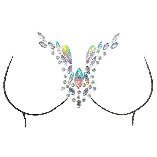 Shellhard 12 Styles Adhesive Sticky Gems Sticker Makeup Face Boob Jewel Crystal Festival Gems Party Makeup Stickers For Body Art