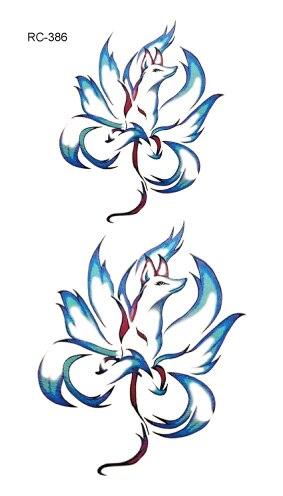 Rocooart RC369-395 New Water Proof Temporary Tattoo Stickers Cartoon Coloful Kid's Drawing Fox Fake Flash Taty Tattoo tatouage