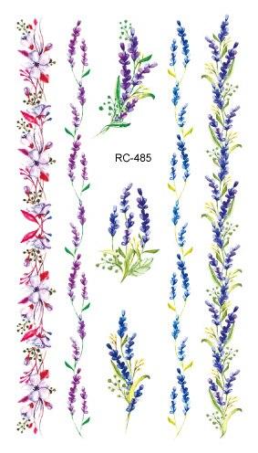 Rocooart RC476-498 New Water Proof Temporary Tattoo Stickers Cartoon Coloful Ink Flowers Leaf Fake Flash Taty Tattoo tatouage