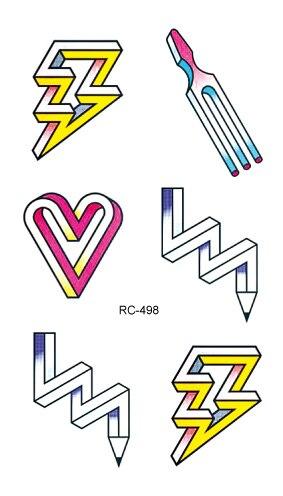 Rocooart RC476-498 New Water Proof Temporary Tattoo Stickers Cartoon Coloful Ink Flowers Leaf Fake Flash Taty Tattoo tatouage