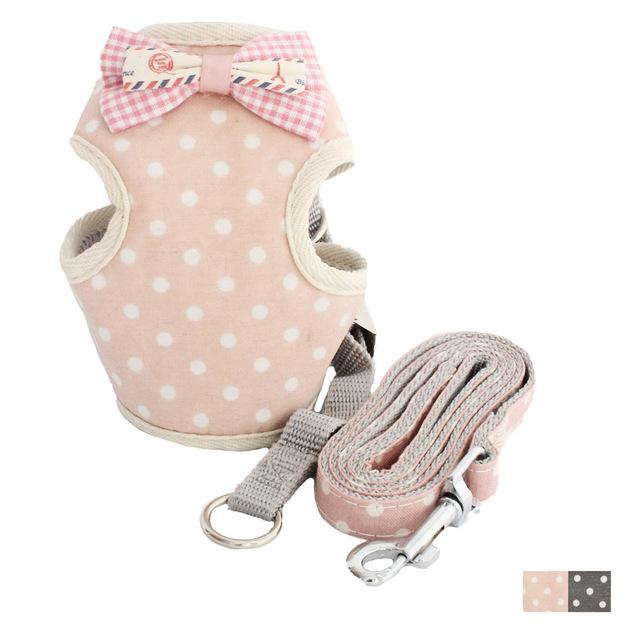 Cute Dot Pattern Vest Small Dog Cat Halter Harness Lead Breathable Mesh Cloth Chest Strap For Dogs 6044032 Pet Puppy Supplies
