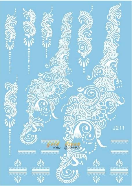 White Henna Dreamcatcher Temporary Tattoo For Women Wedding Body Art Tatoo Paste Waterproof Dream Catcher Fake Tattoo Stickers