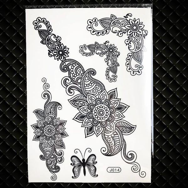 White Henna Dreamcatcher Temporary Tattoo For Women Wedding Body Art Tatoo Paste Waterproof Dream Catcher Fake Tattoo Stickers