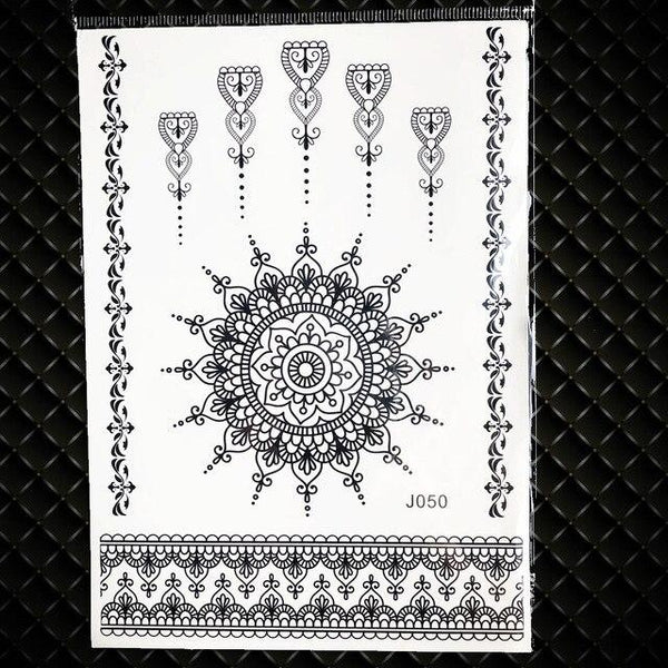 White Henna Dreamcatcher Temporary Tattoo For Women Wedding Body Art Tatoo Paste Waterproof Dream Catcher Fake Tattoo Stickers
