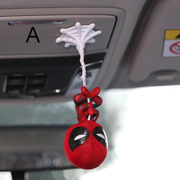 Car Cartoon Spiderman Model Shake Head Toy Resin Ornament Magnet Auto Interior Dashboard Decoration Doll Accessories Gift Trim