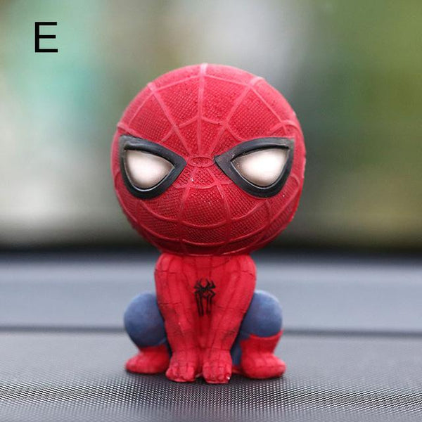 Car Cartoon Spiderman Model Shake Head Toy Resin Ornament Magnet Auto Interior Dashboard Decoration Doll Accessories Gift Trim