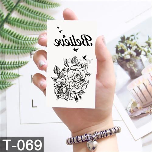 New Waterproof Temporary Tattoo sticker old school rose pattern tattoo Water Transfer tattoo flash tattoo
