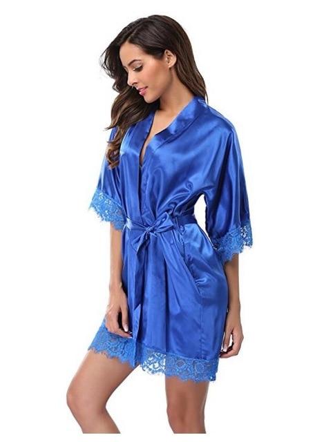 Plus Size Lace Patchwork Bride Bridesmaids Robe Sexy Lingerie Women Silk Wedding Party Kimono Robes Nightgown Sleepwear bathrob