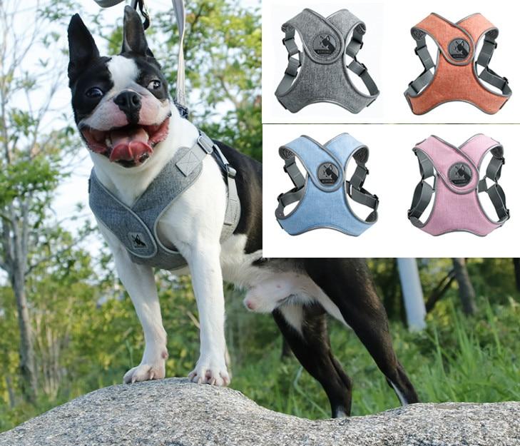 Free shipping pet dog harness quick fit reflective at night comfortable breathable soft solid color new style